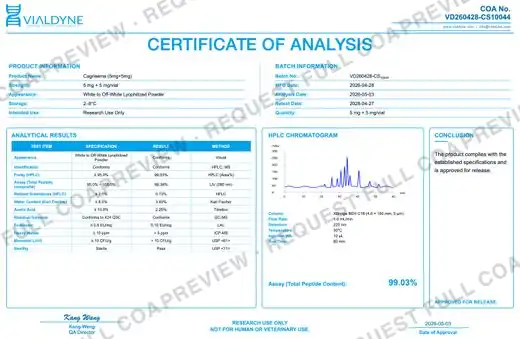 Vialdyne CagriSema batch VD260428-CS10044 Certificate of Analysis preview