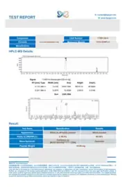 TB-500 / Thymosin beta-4 10 mg third-party report: first page, low-resolution preview